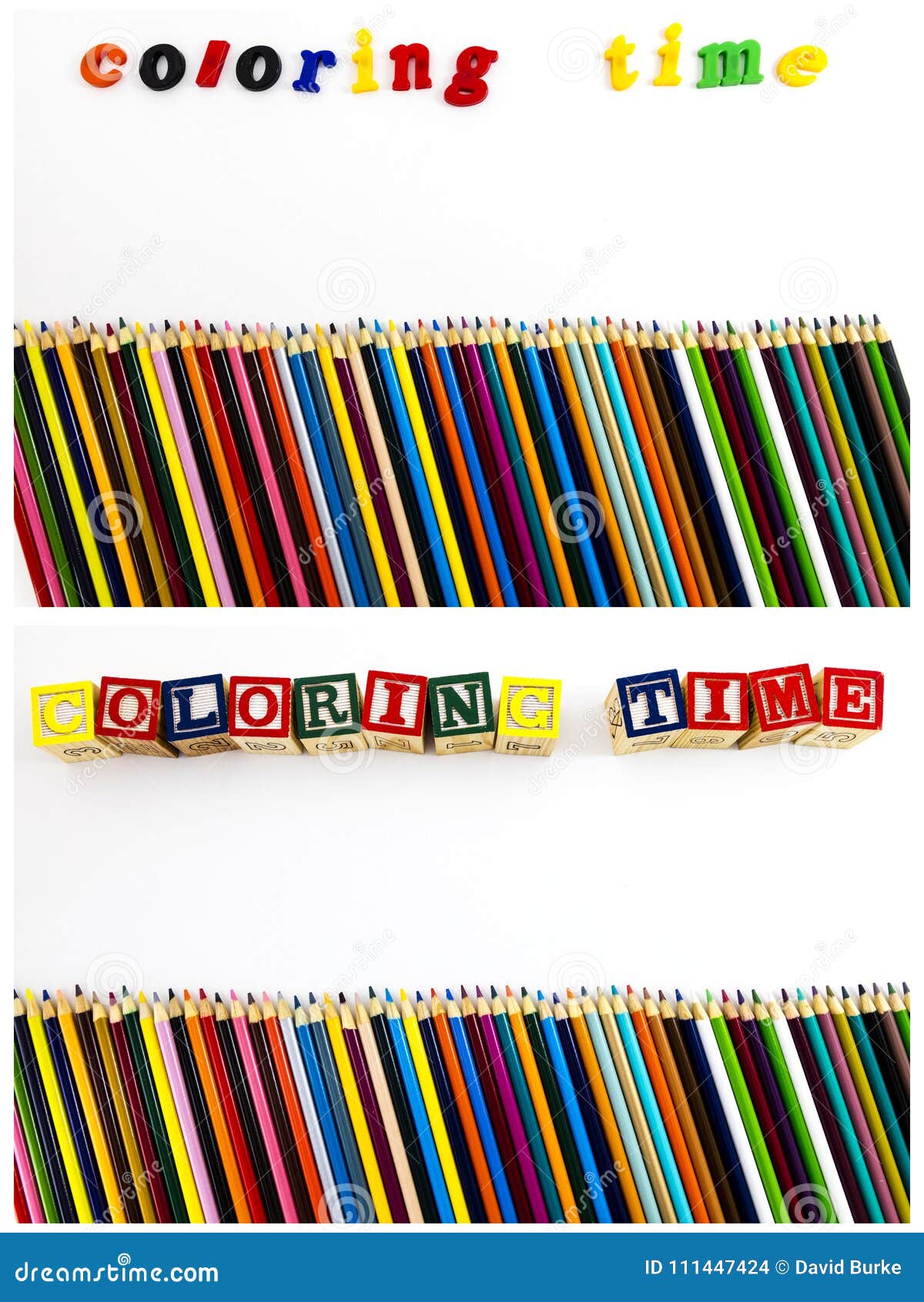 Coloring Time Letters Pencils Copy Space Stock Photo - Image of care