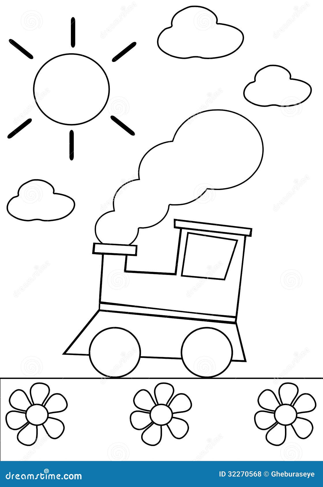 Coloring Train Royalty Free Stock Photos - Image: 32270568