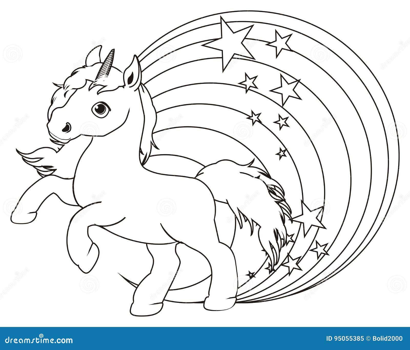 Download Coloring Unicorn And Rainbow Stock Illustration ...