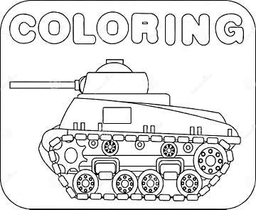 Coloring Tank Cartoon stock vector. Illustration of draw - 59169296
