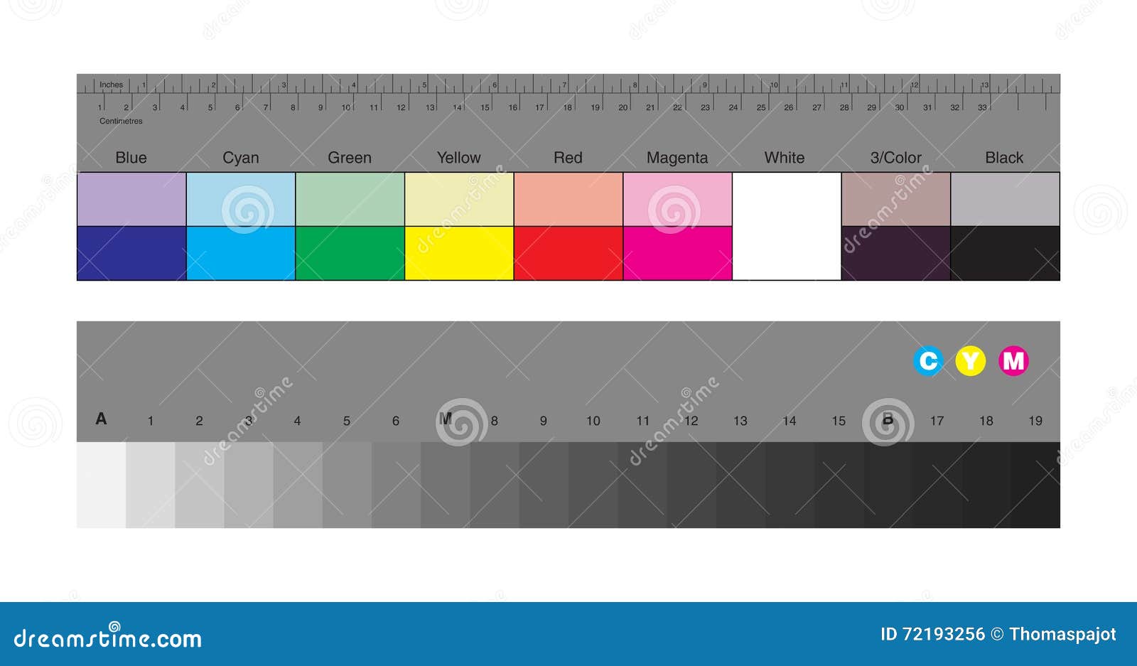 Colors Control Patches And Gray Scale Stock Vector - Illustration of