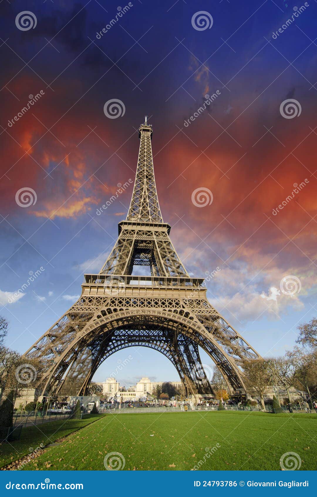 Colors of Eiffel Tower in Paris Stock Photo - Image of beautiful ...