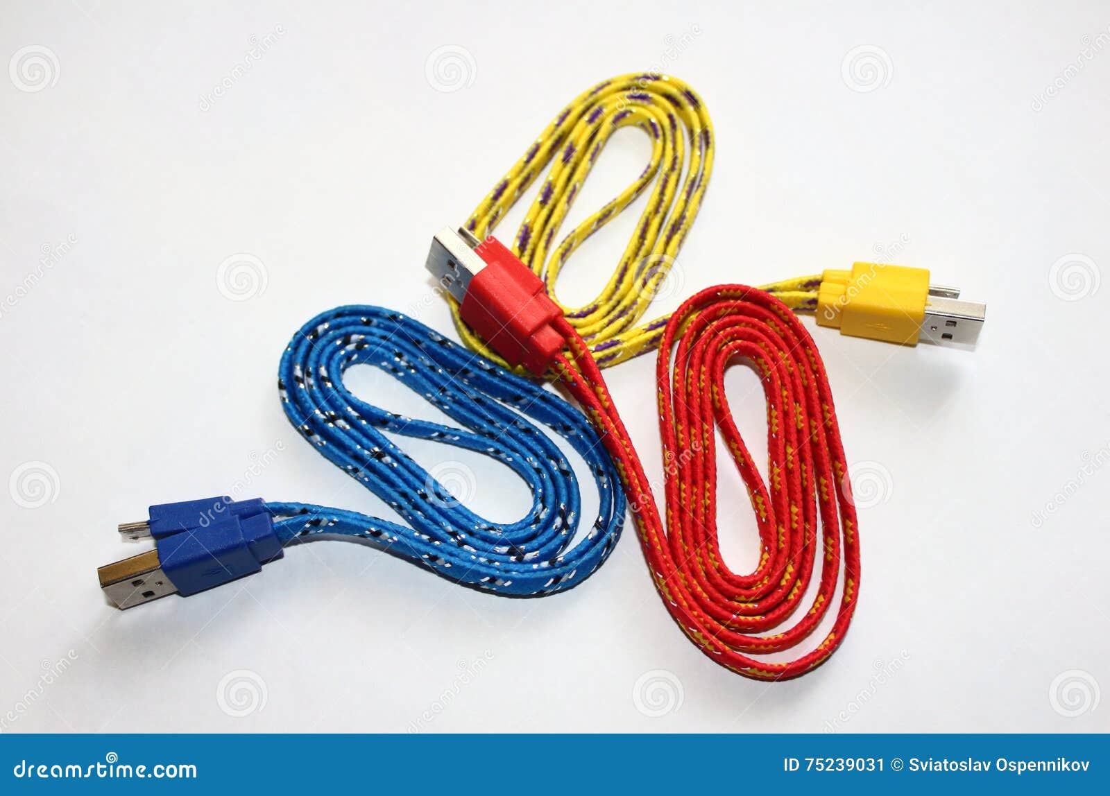 Colors of Links USB Plugs White Background Stock Image Image of