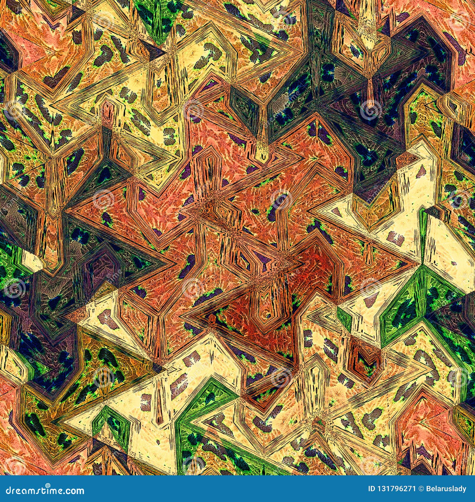 Autumn Colors Orange Background with Blured Zigzag Stock Illustration