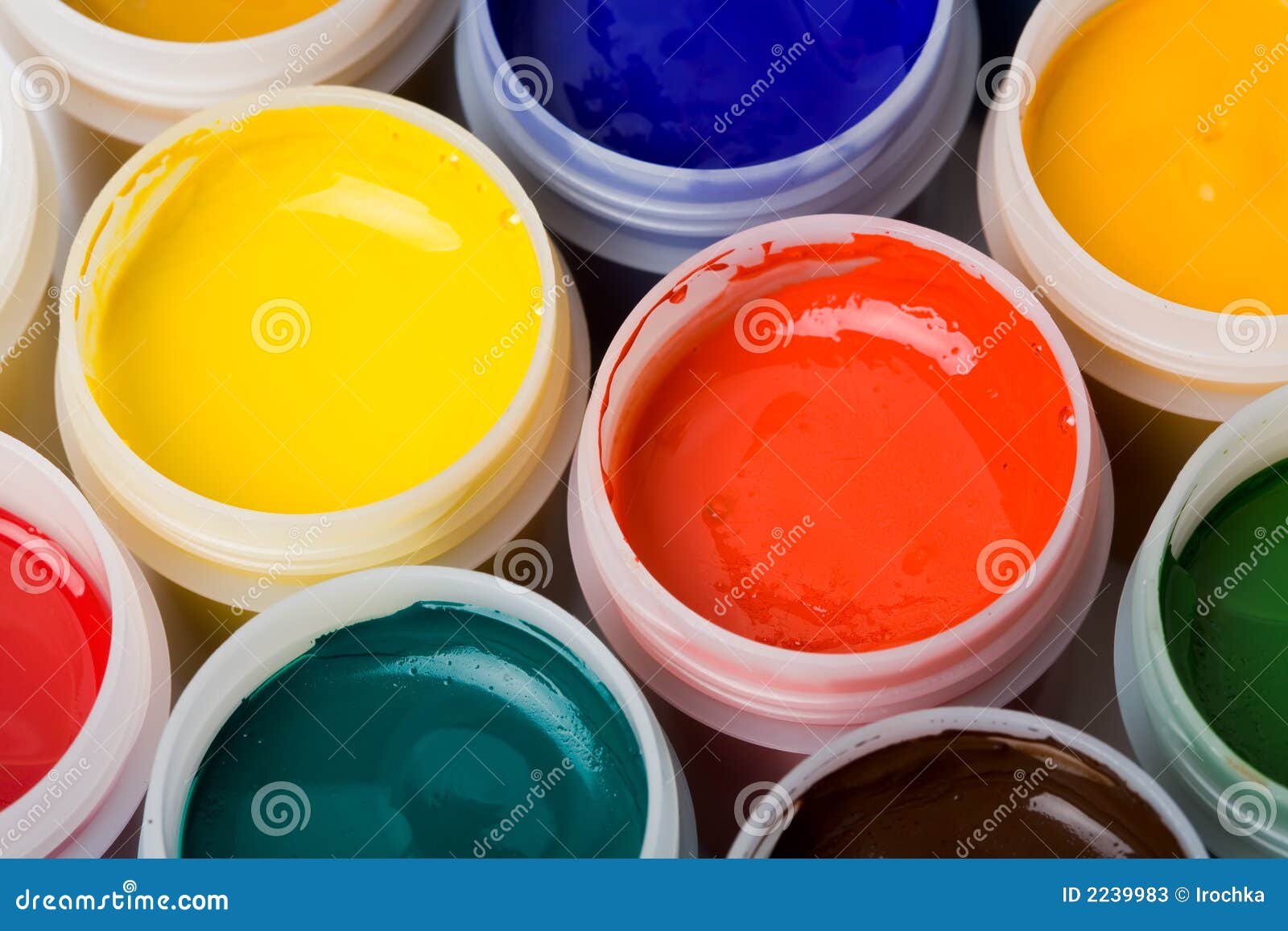 Colors and Painting Brushes. Stock Image Image of paintings, liquid