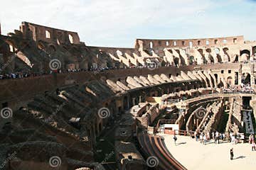 Colosseum Inside in Details, Rome, Italy, the Largest Standing Ancient
