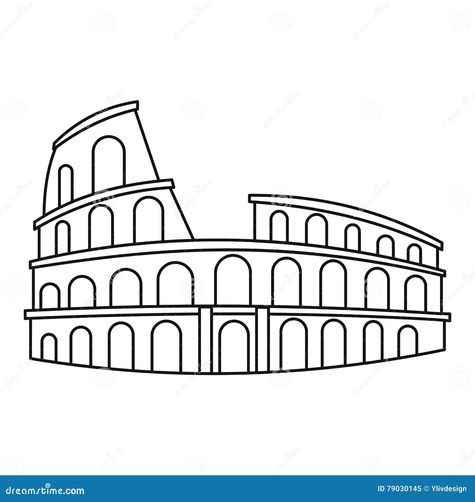 colosseum rome icon outline style illustration vector web 79030145