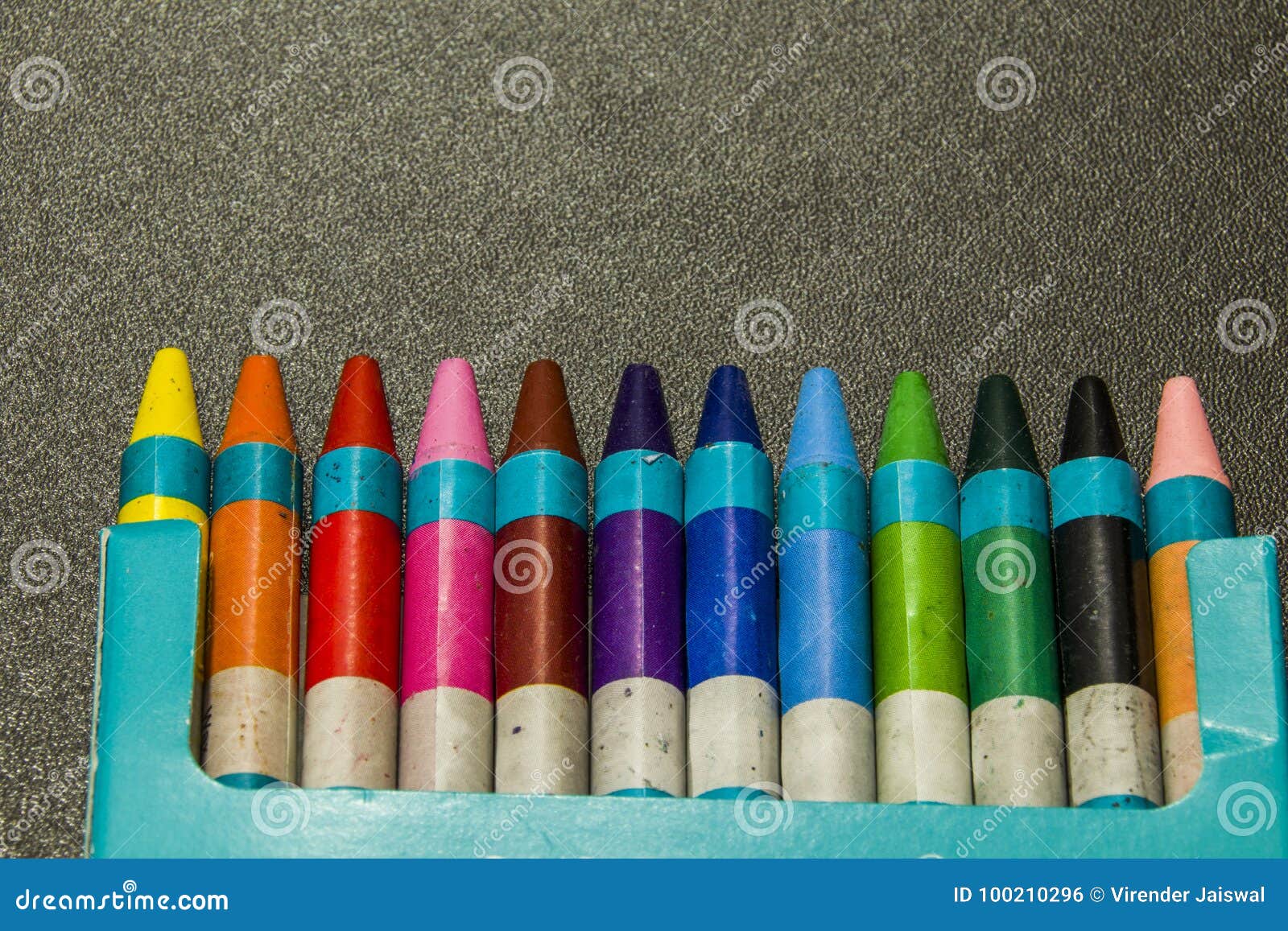 Colour Crayons on a Dark Grey Background Stock Photo Image of pencils