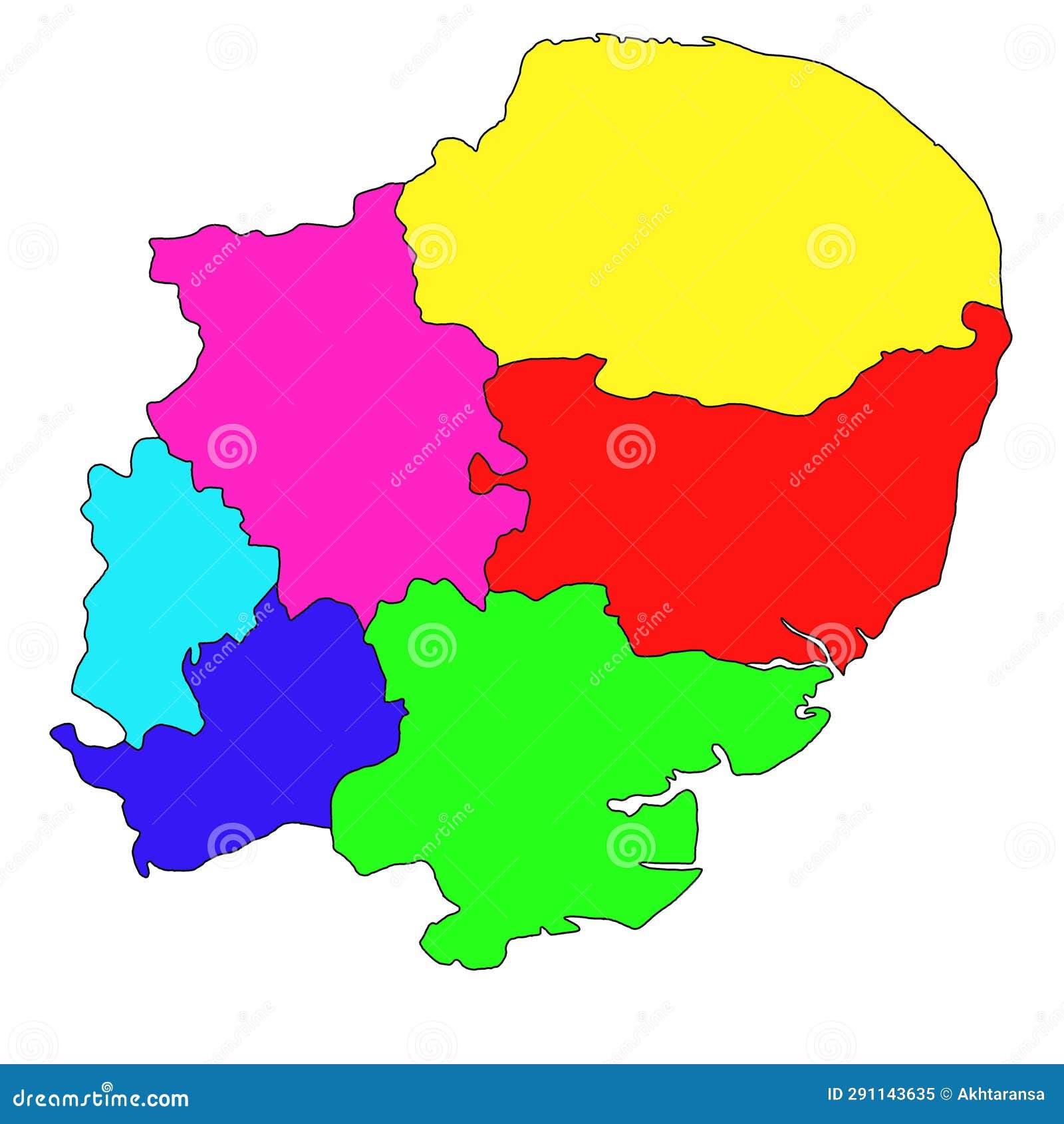 Colour East of England Administrative and Political Map. Uk, United ...