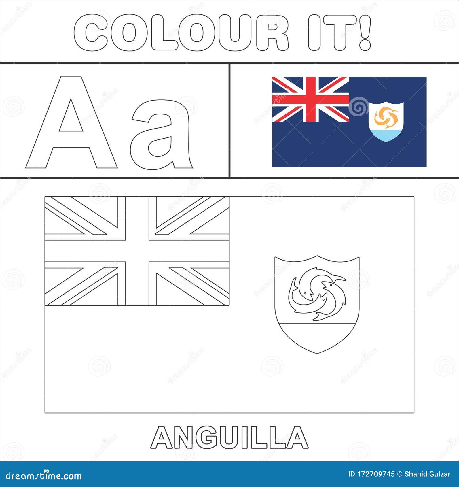 colour it kids colouring page country starting from english letter a a anguilla how to colorflag
