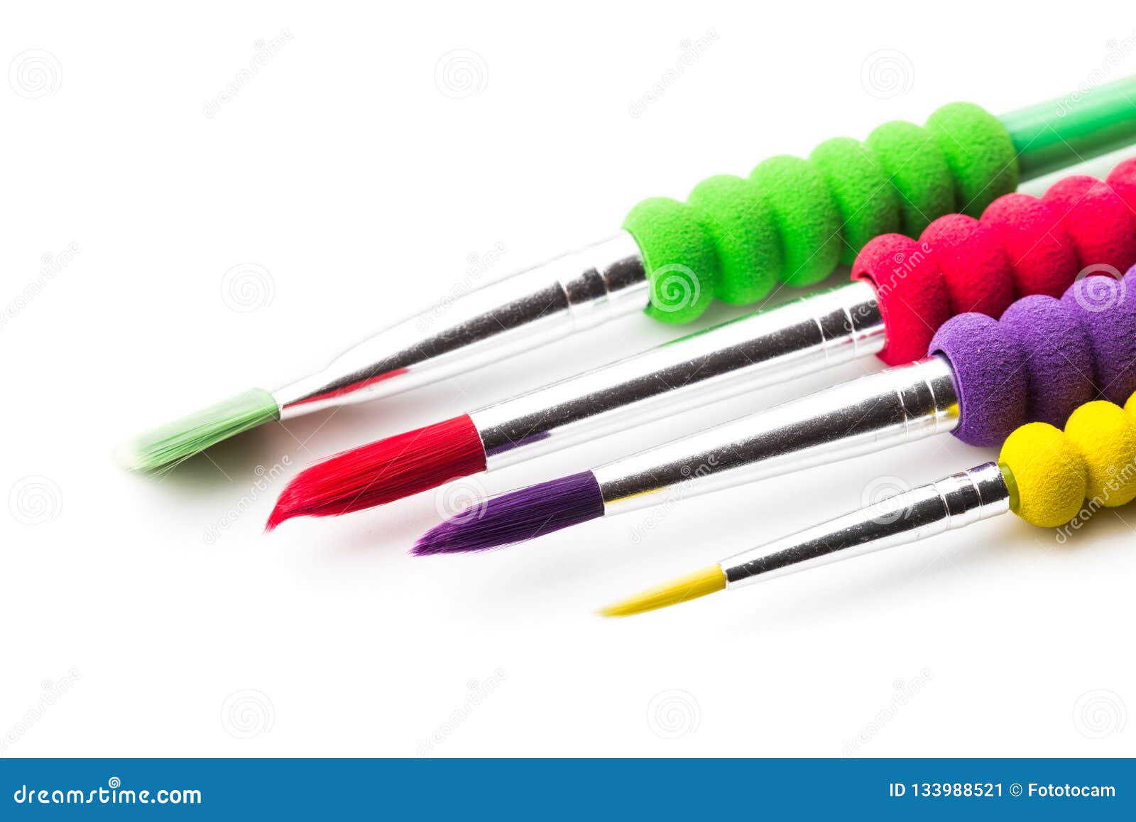 Colour Paint Brush Kit Isolated on White Background Stock Image Image of colorful, paintbrush