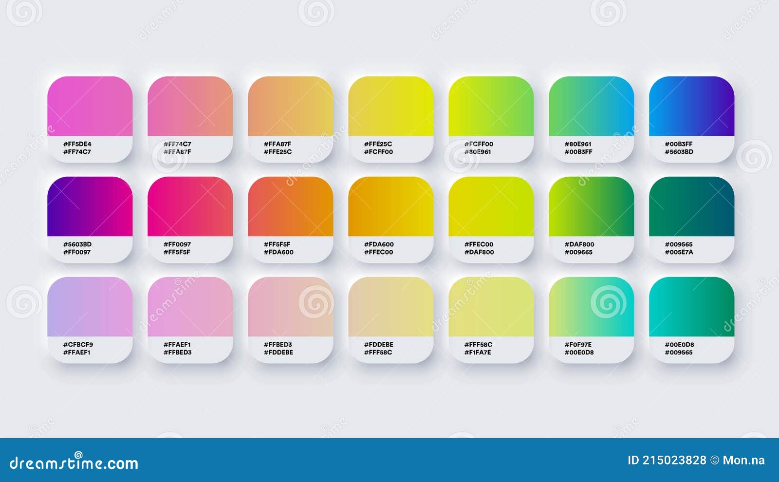 Colour Palette Catalog Samples Gradient In Rgb Or Hex Pastel And Neon Stock Vector Illustration Of Multicolor Graphic
