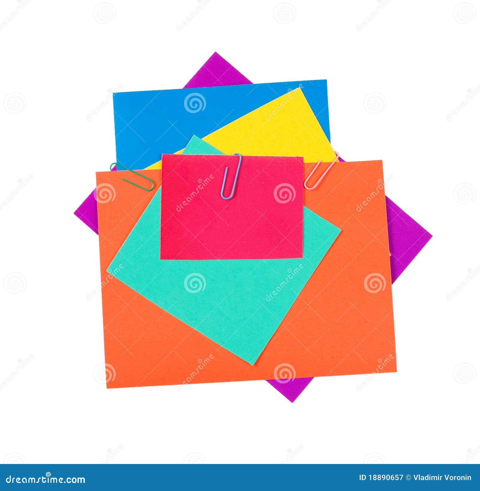 colour paper with a paper clip