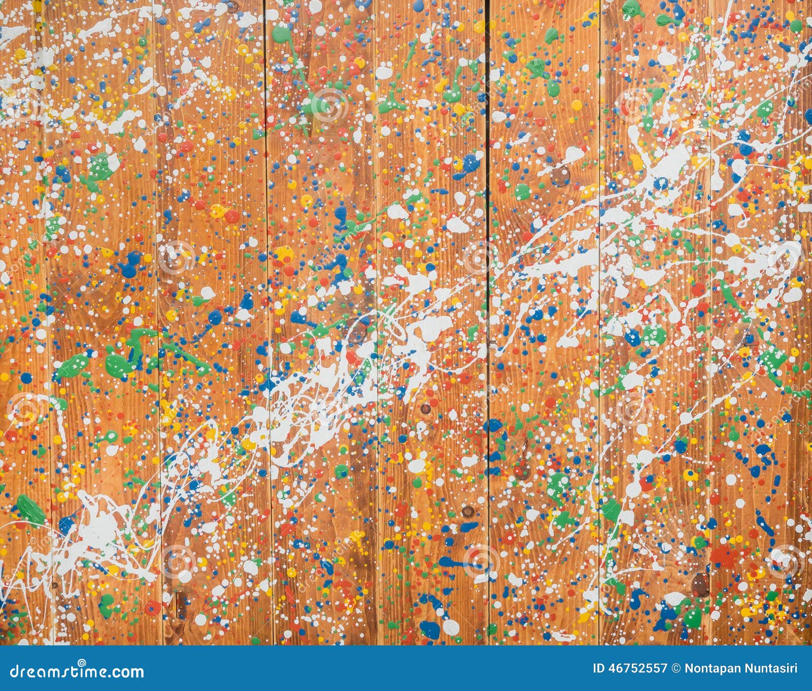 Colour Splatter on Wood Wall Stock Image Image of spot, wallpaper