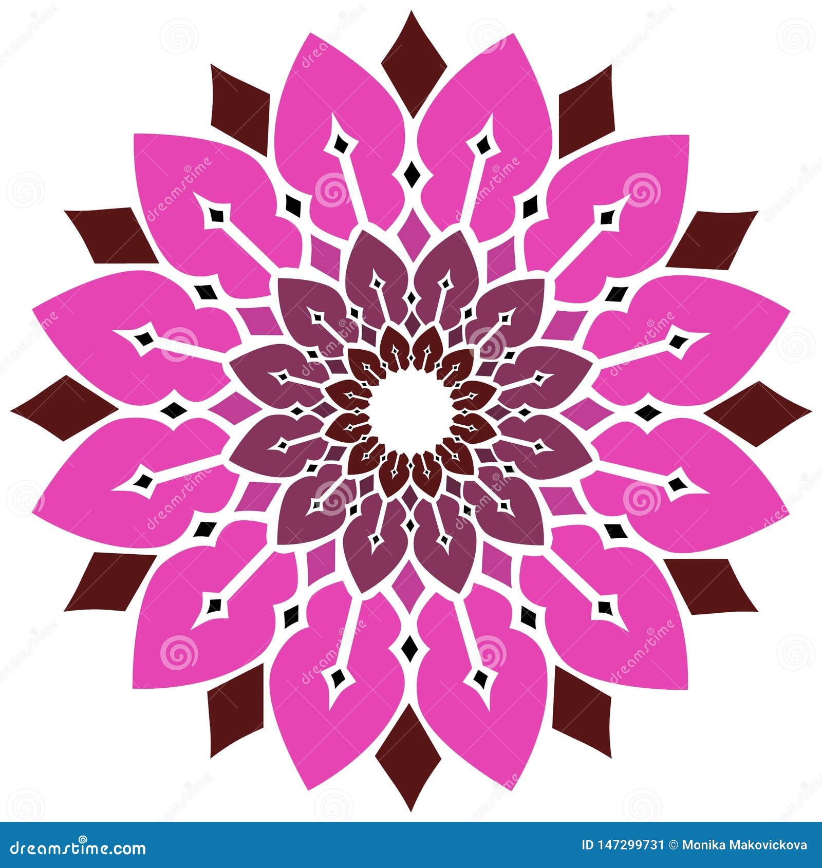 Colour Vector Bloom Mandala Stock Illustration - Illustration of ...