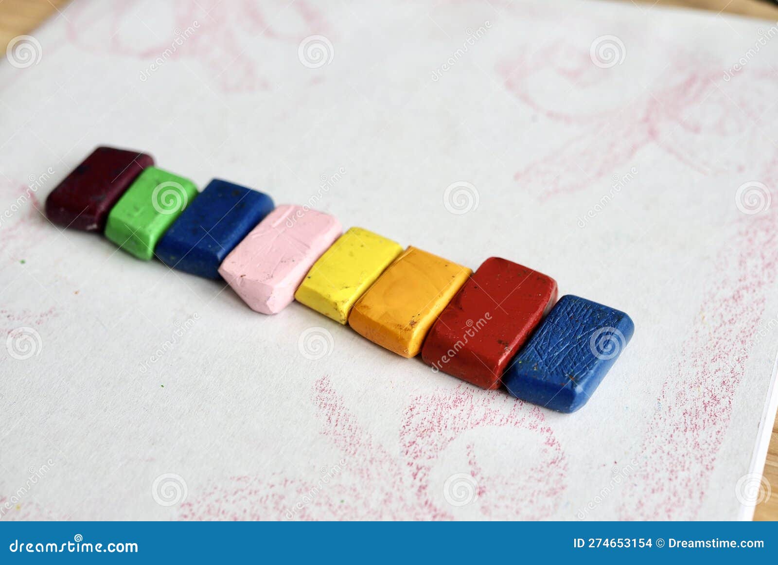 Colour Wax Block Crayons Drawing Waldorf Education Stock Photo Image