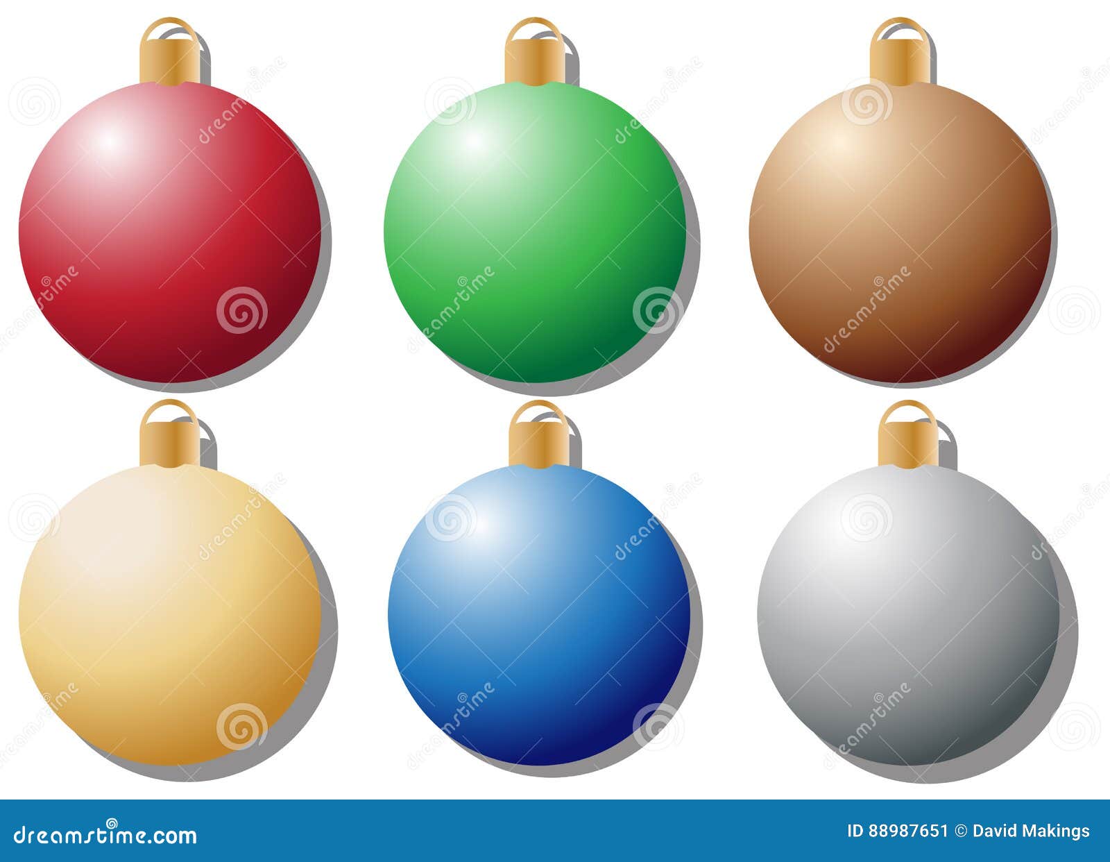 Coloured Baubles stock illustration. Illustration of brown 88987651