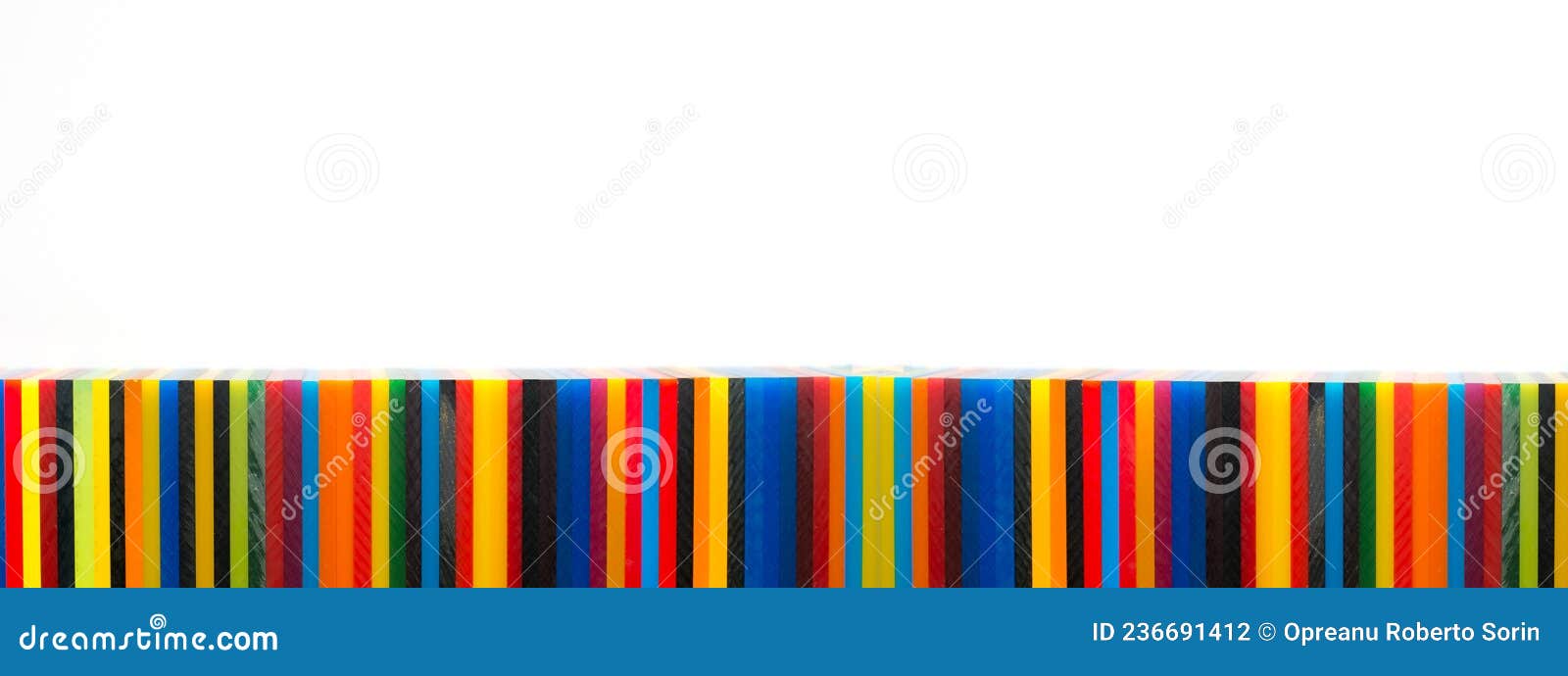 coloured cast acrylic sheet arranged