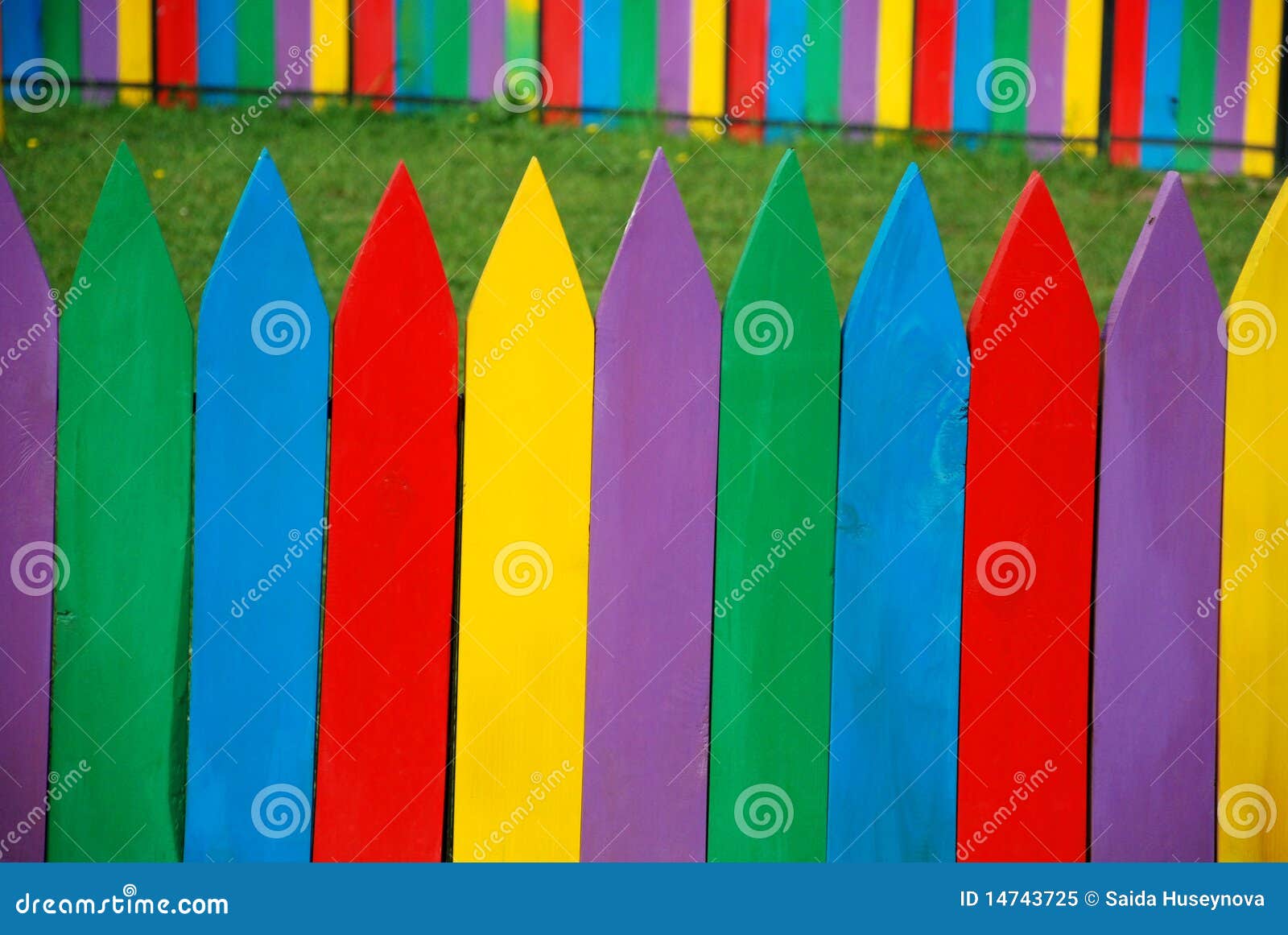 Coloured fence stock image. Image of hedge, color, front 14743725