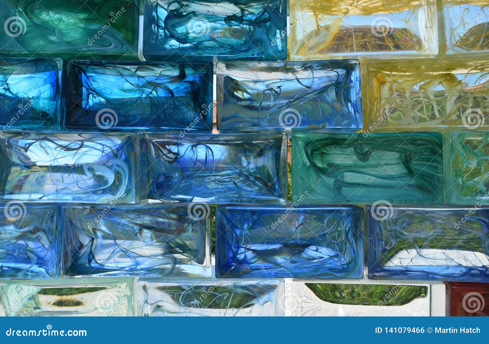 Coloured Glass Bricks Background Stock Photo - Image of modern, block