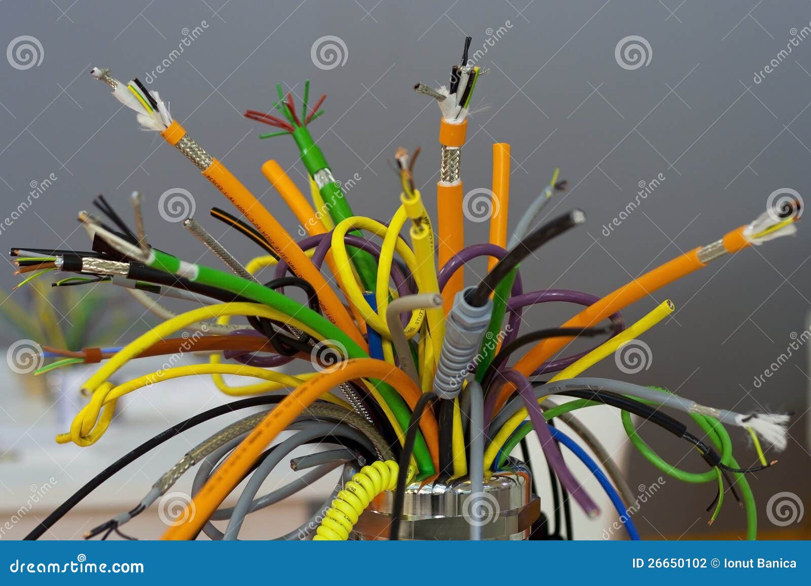 coloured industrial cables