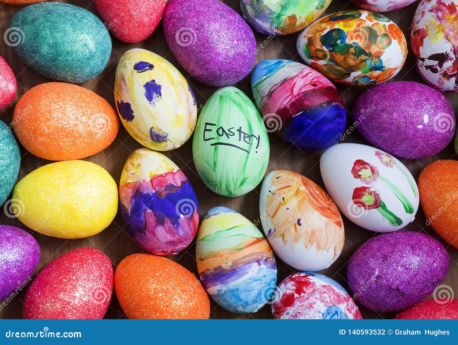 Coloured Painted Eggs for Easter Stock Photo Image of coloured