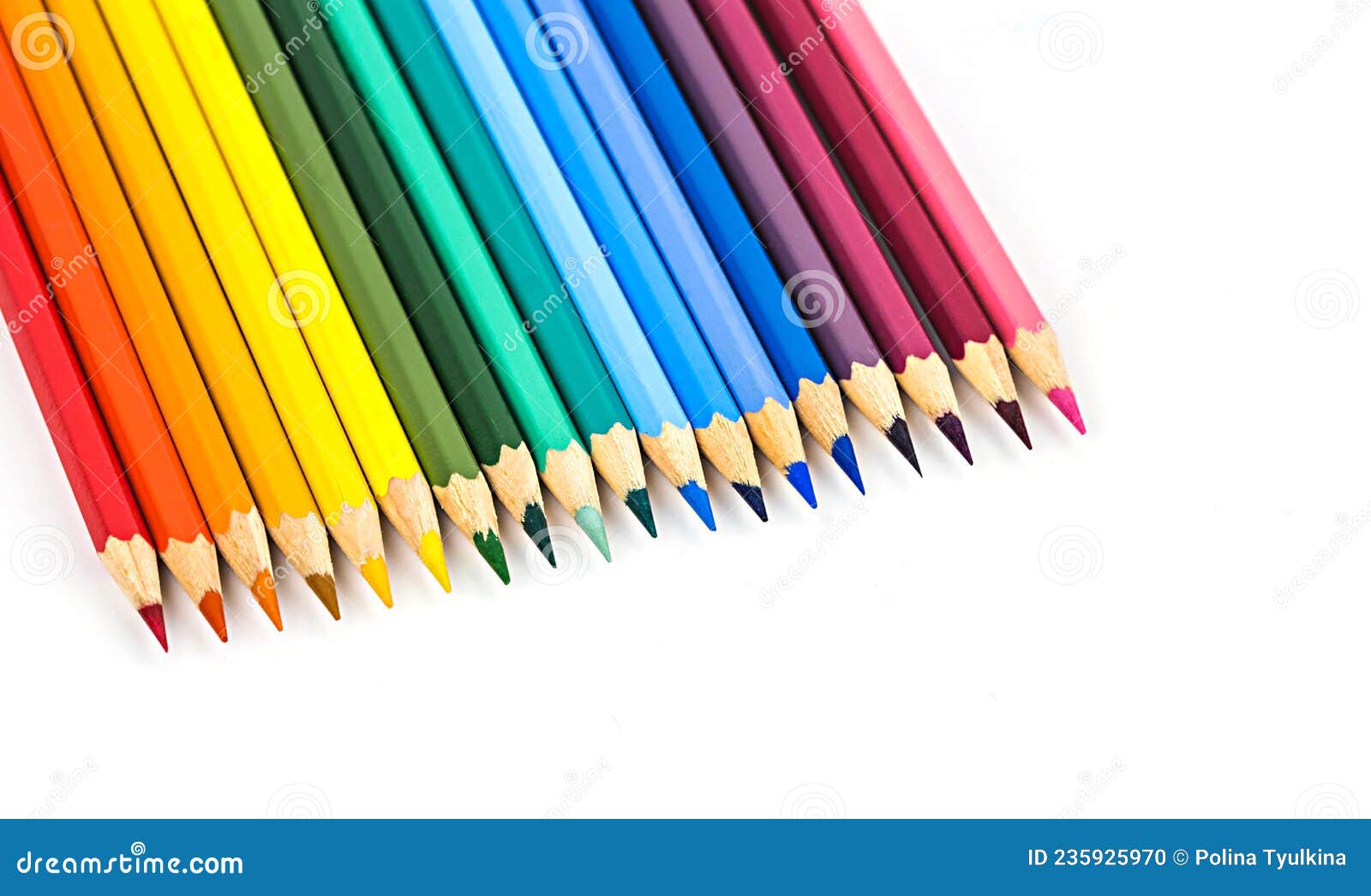 Coloured Pencil on White Background Stock Photo Image of education