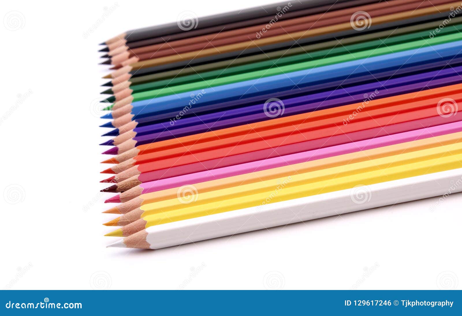 Coloured Pencils in Assorted Piles Stock Photo Image of crayon