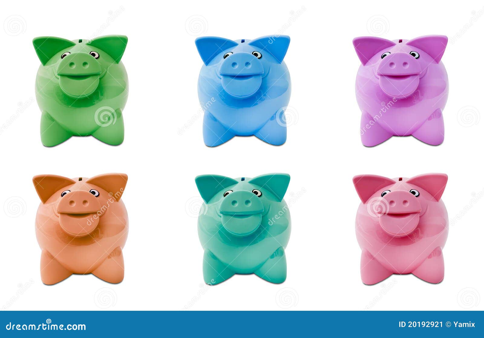 Coloured piggy banks stock image. Image of business, money 20192921