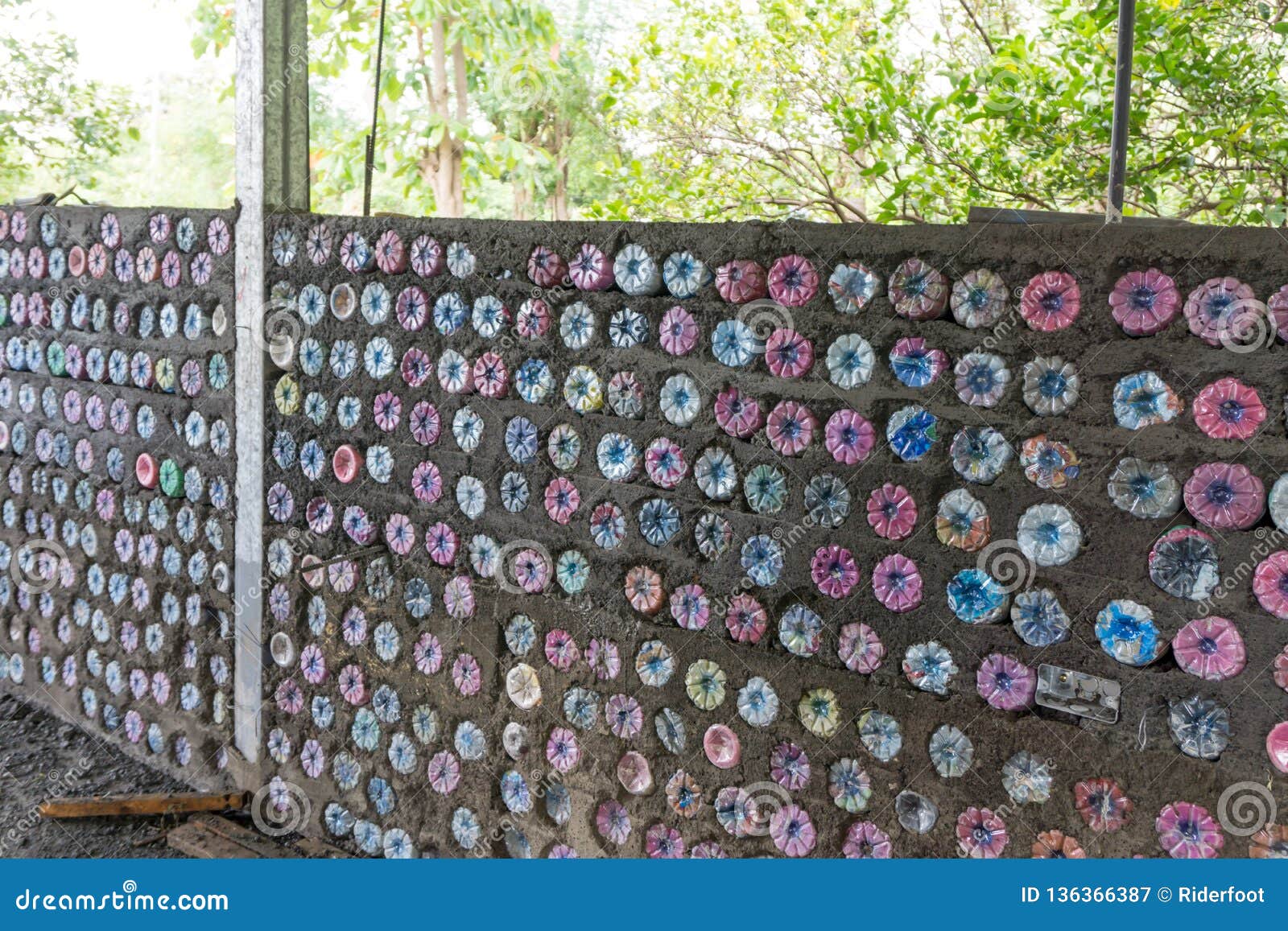Coloured Plastic Bottle Wall Stock Image Image of nature, dirty