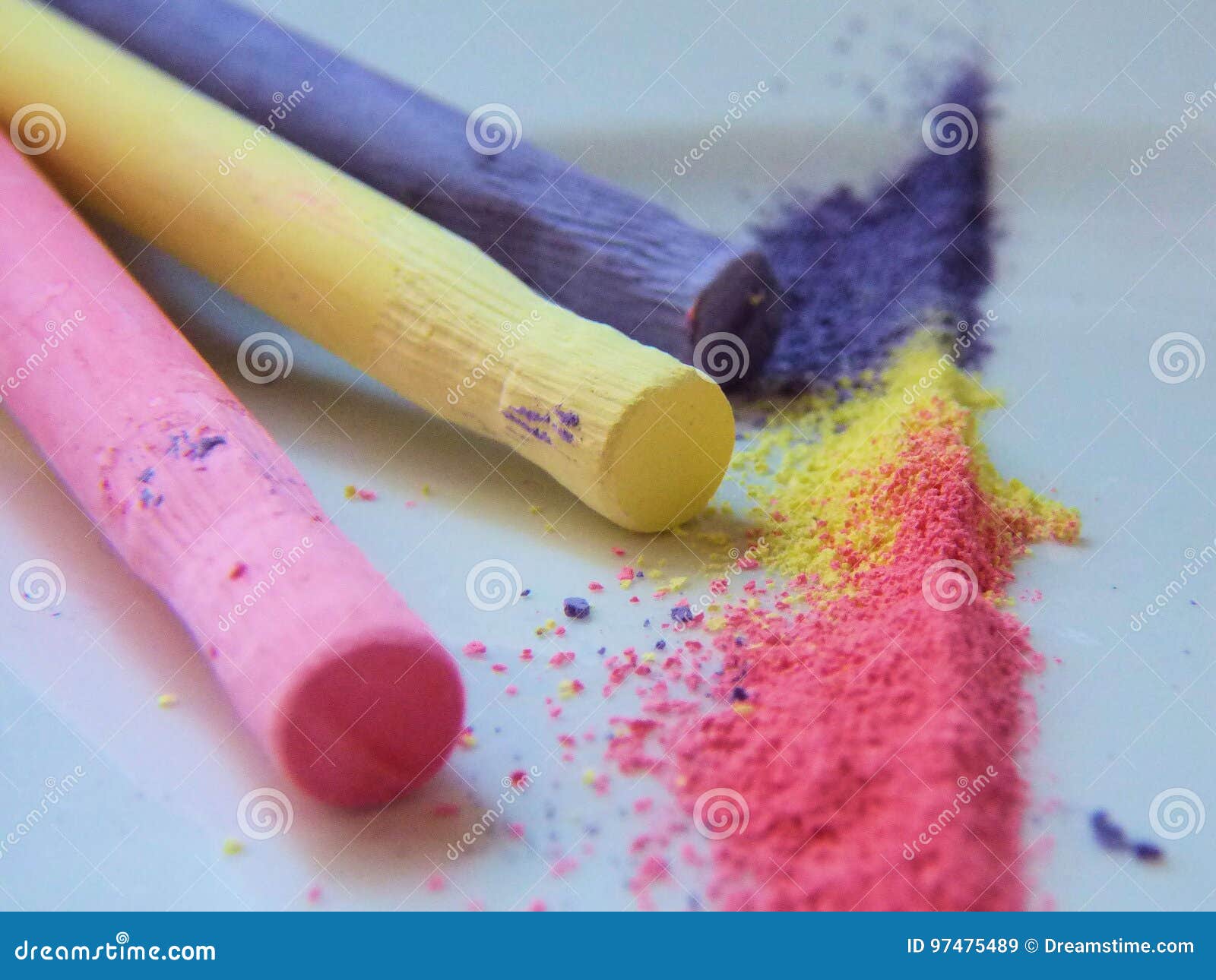 Coloured shaved chalk line stock image. Image of pink 97475489