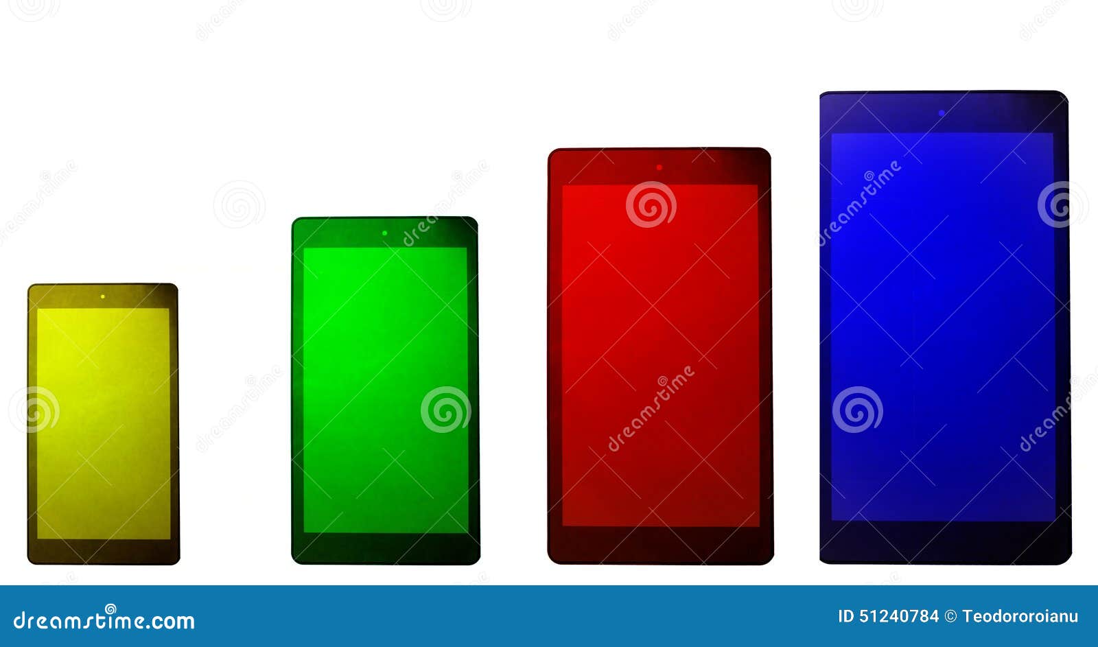 Coloured Touch Screen Phones Stock Photo - Image of telephone, phone