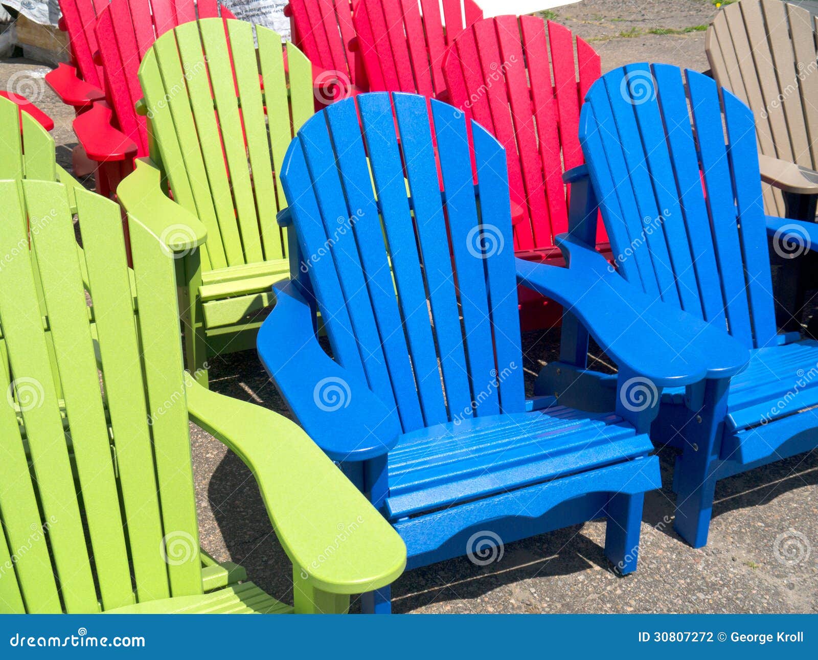 Colourful Adirondack Lawn Chairs Stock Photo Image of relaxation, chairs 30807272