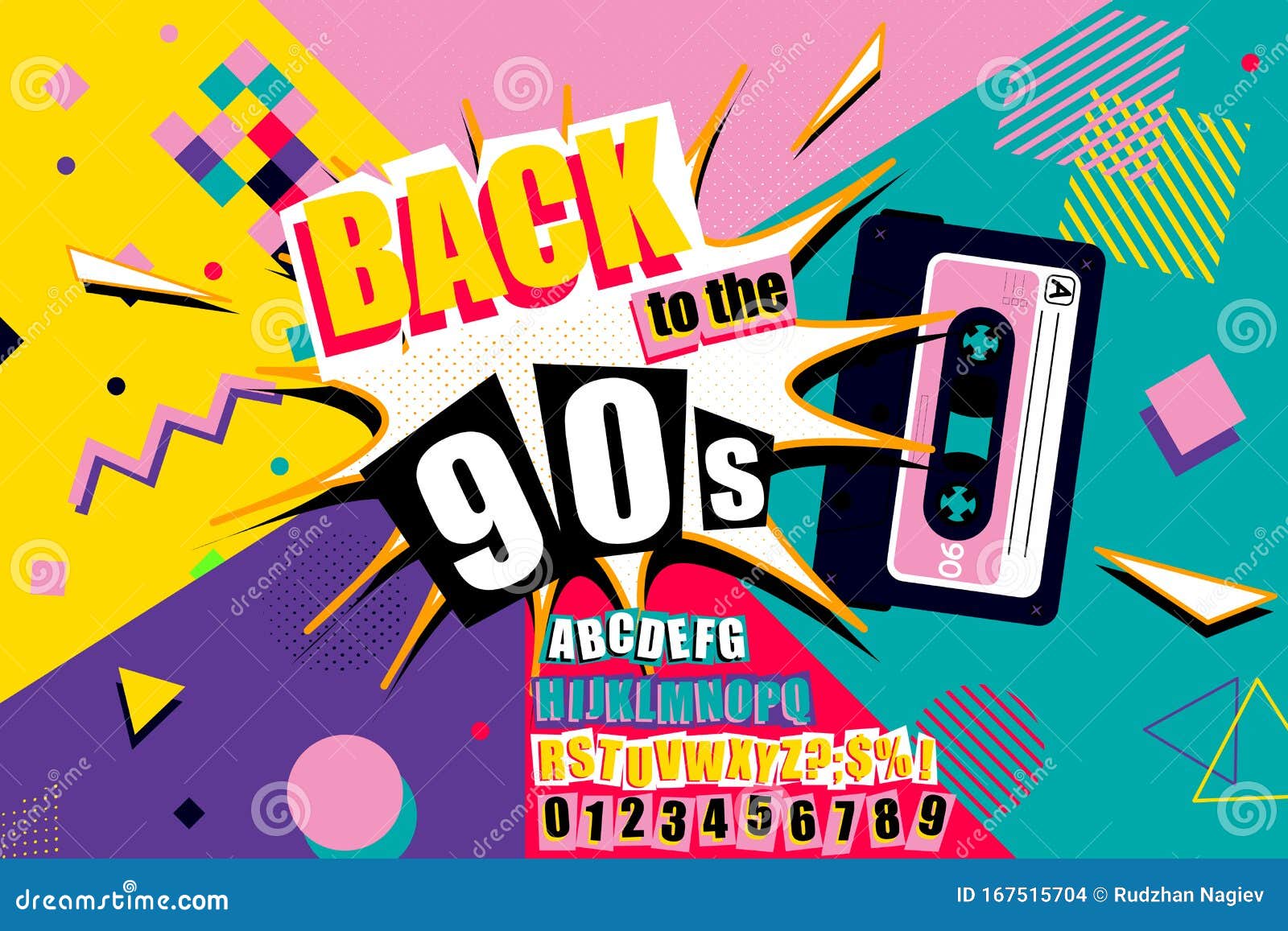 colourful back to the 90s poster 