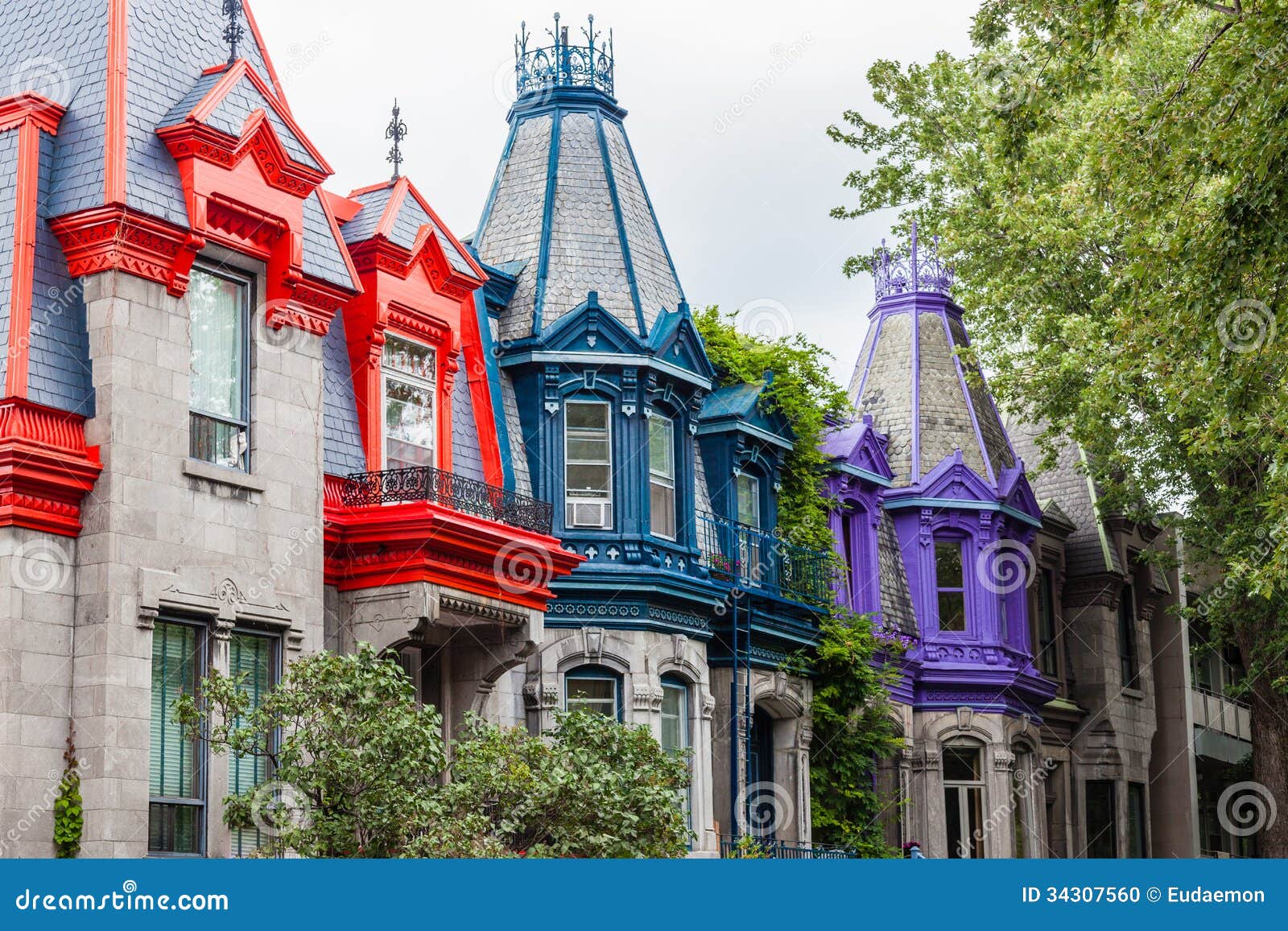 colourful buildings in montreal