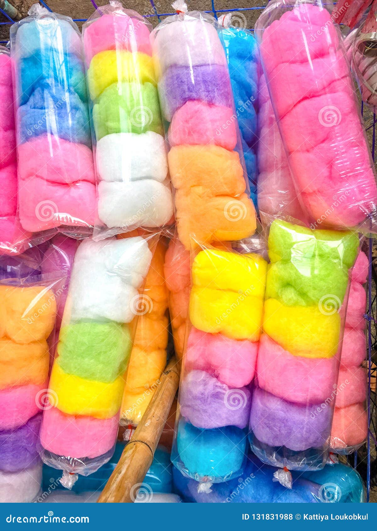Colourful Candy Floss or Candy Floss Bags Stock Photo - Image of thai ...
