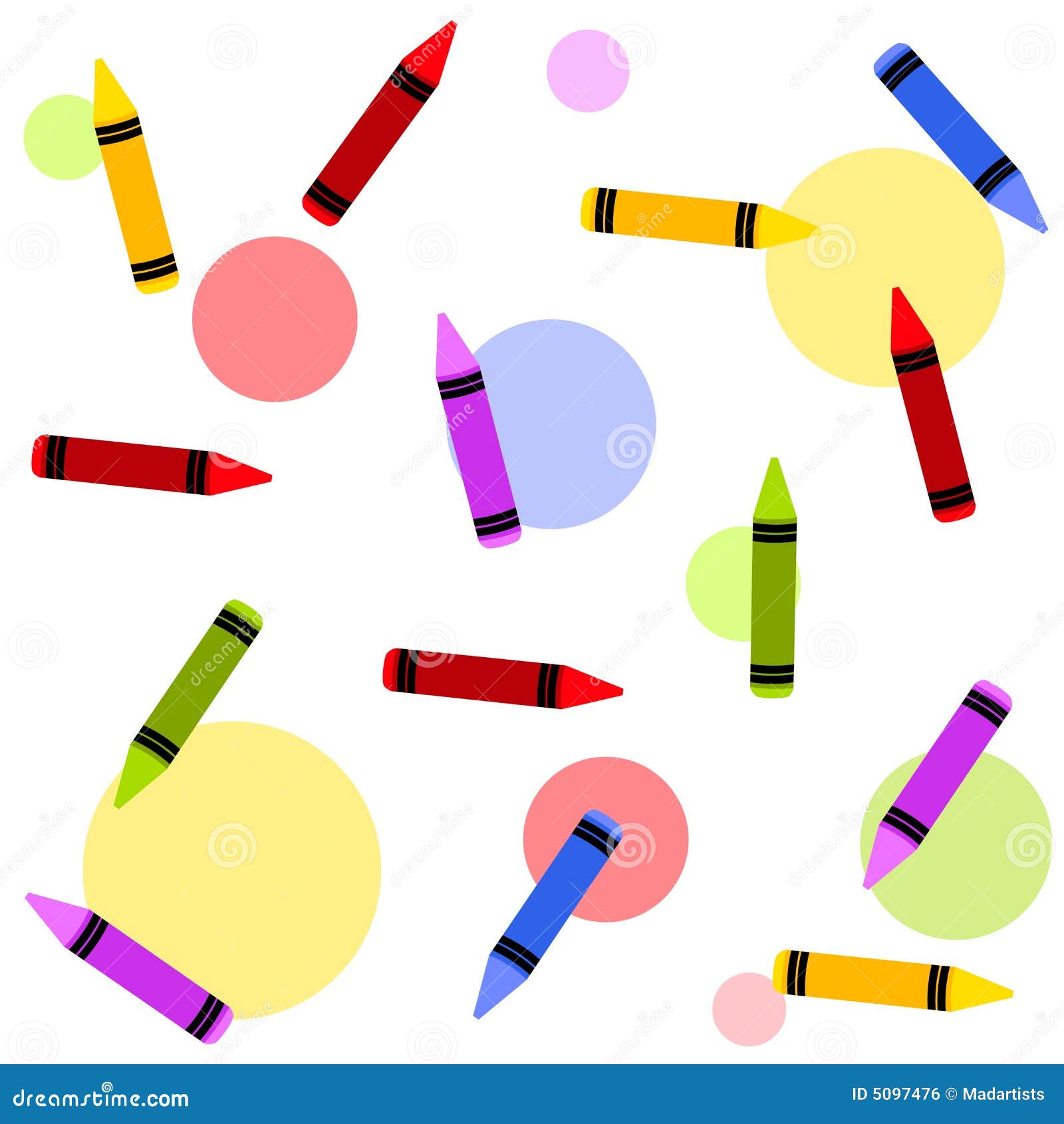 Colourful Crayons Tileable Background RoyaltyFree Cartoon