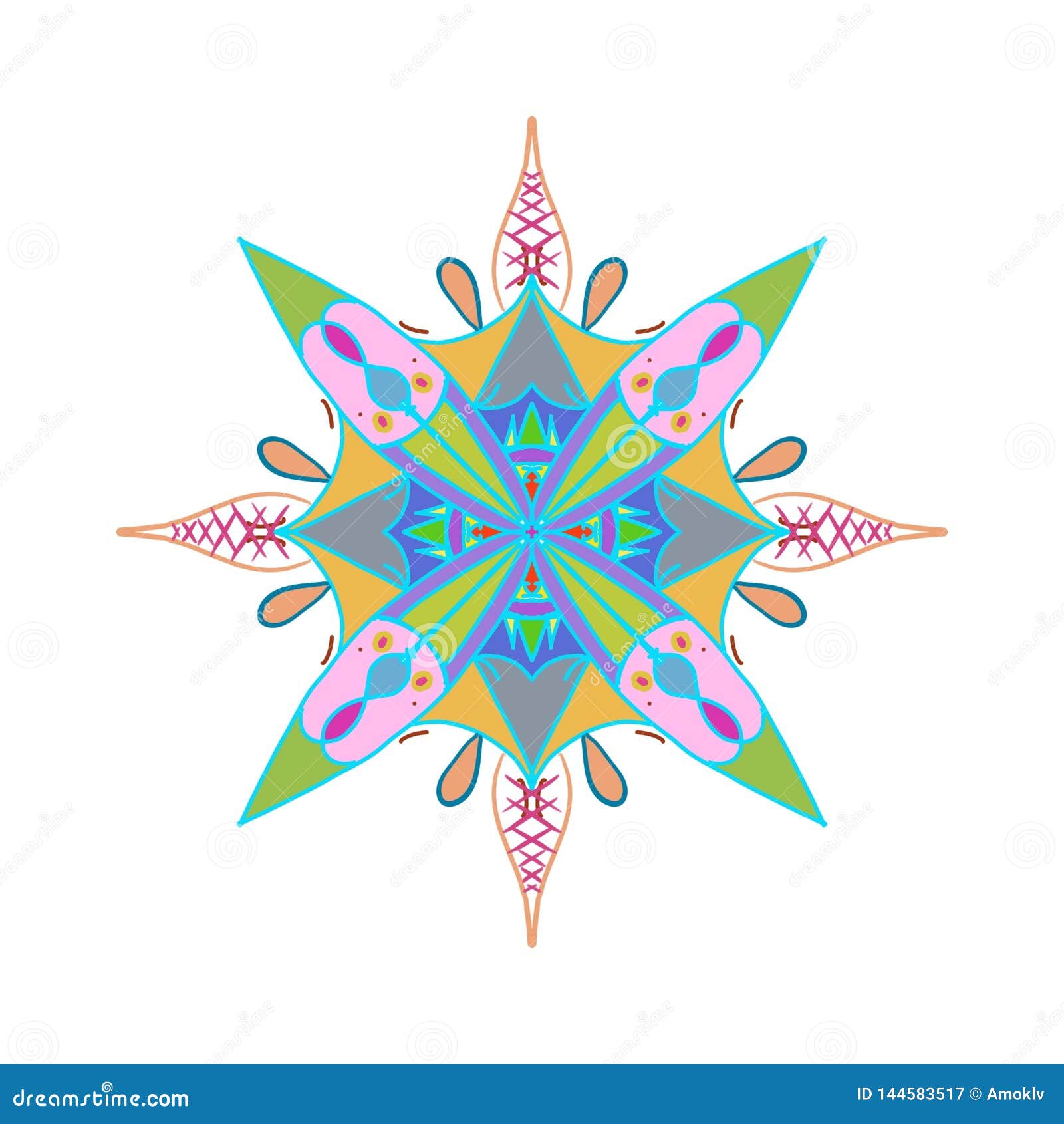 colourful drawing floral steeples ornament 