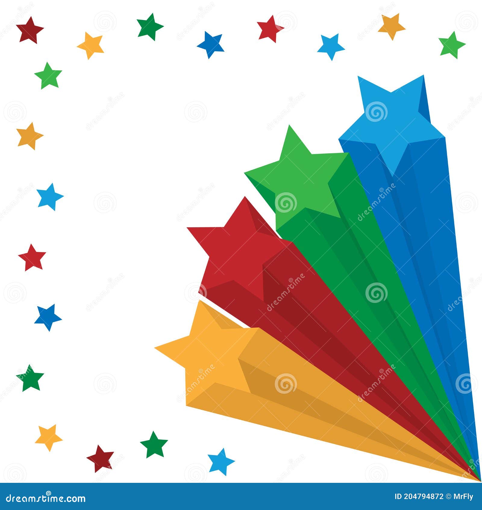 colourful exploding stars icons,  illusytration