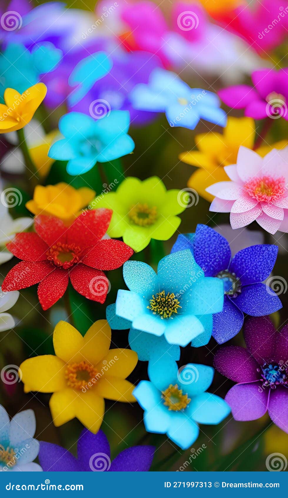 Colourful flowers stock illustration. Illustration of tropical 271997313