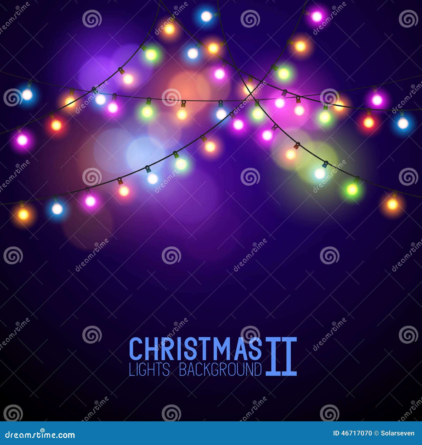 Colourful Glowing Christmas Lights Stock Vector Illustration of