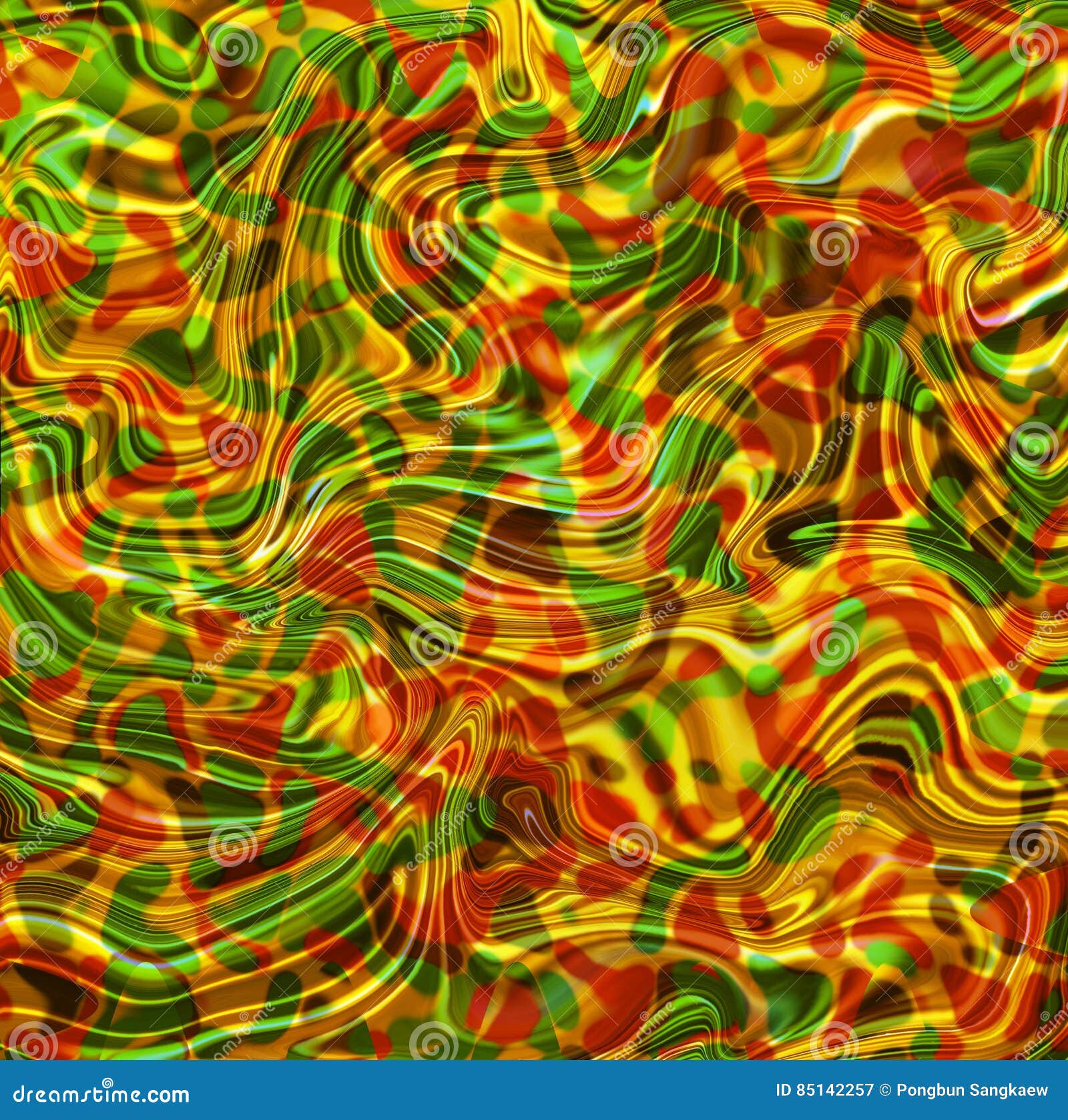 Colourful Gold , Green and Red Abstract Background Stock Illustration