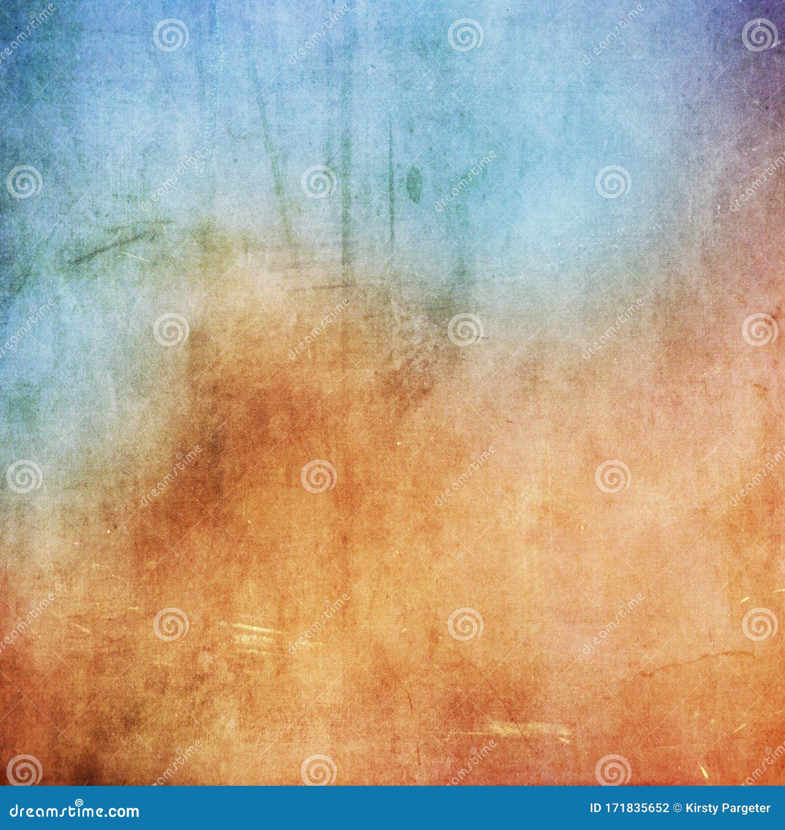 Colourful Grunge Background in Shades of Orange and Blue Stock