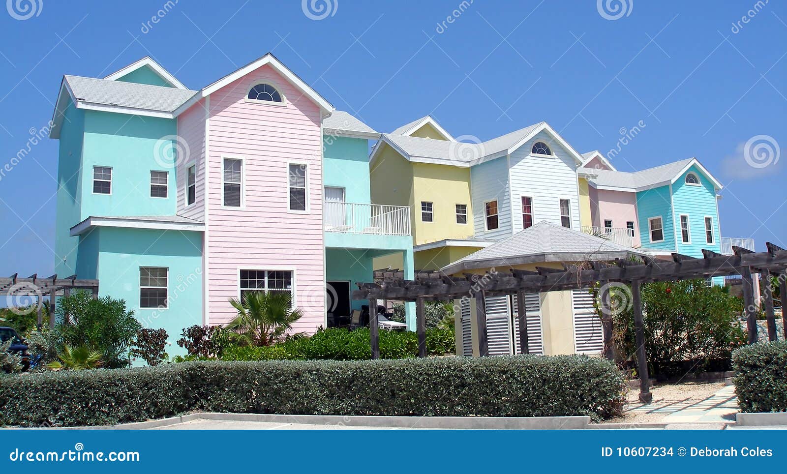 Colourful Homes on Grand Cayman Stock Photo Image of island