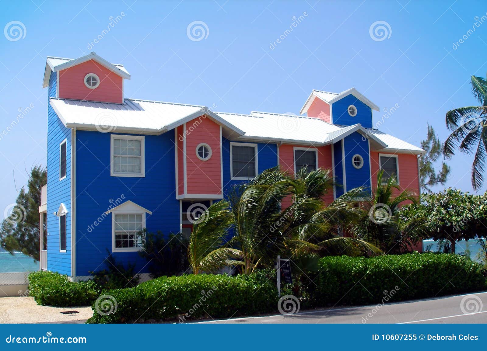 Colourful Homes on Grand Cayman Stock Image Image of bright, blue
