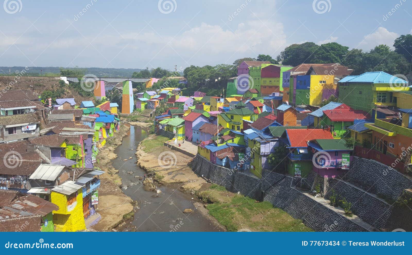 Colourful Houses In Malang  City  In Indonesia  Editorial 