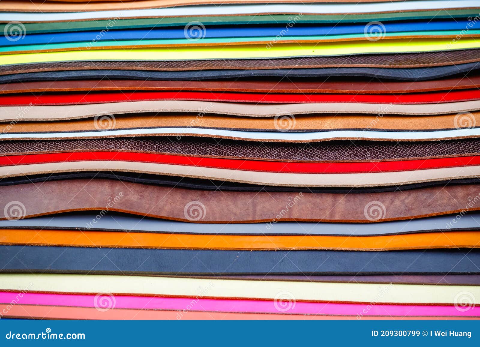 colourful leathers on display at camden market
