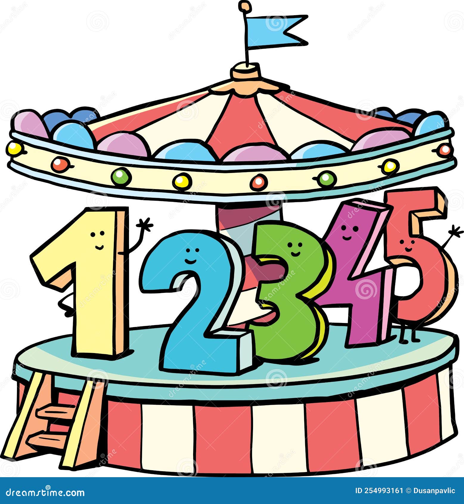 Math Carousel With Numbers From 1 To 5 Stock Illustration math-carousel-with-numbers-from-1-to-5-stock-illustration