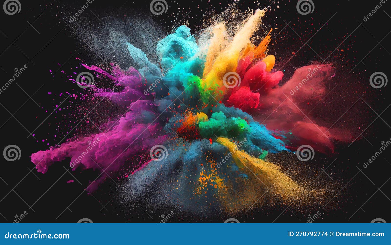 colourful paint bomb explosion