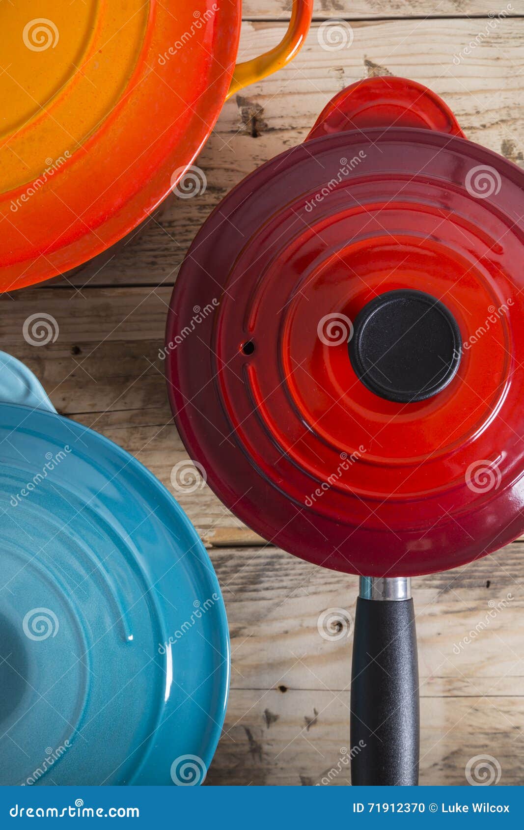 Colourful pots and pans stock photo. Image of style, retro 71912370